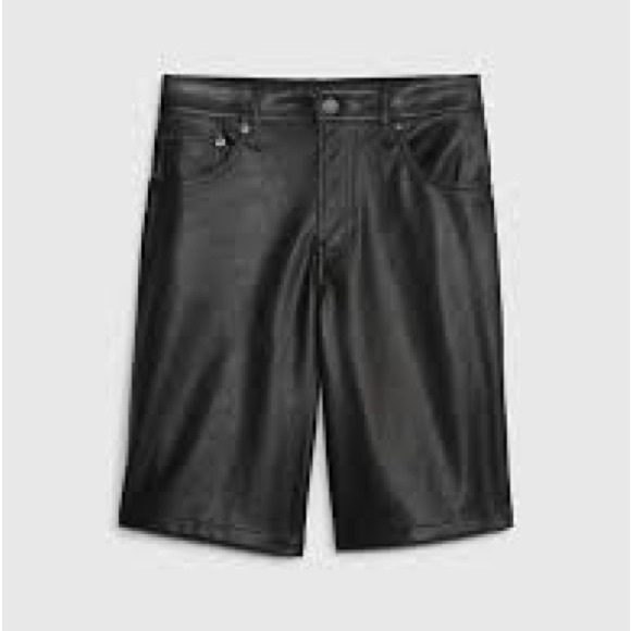 GAP Vegan Leather 10” High Rise Bermuda Shorts - Picture 10 of 10
